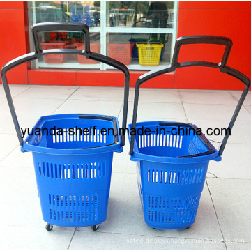 Wheels Plastic Shopping Basket